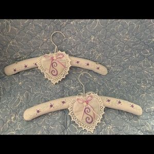 Padded clothing hangers set of 2 cottage chic